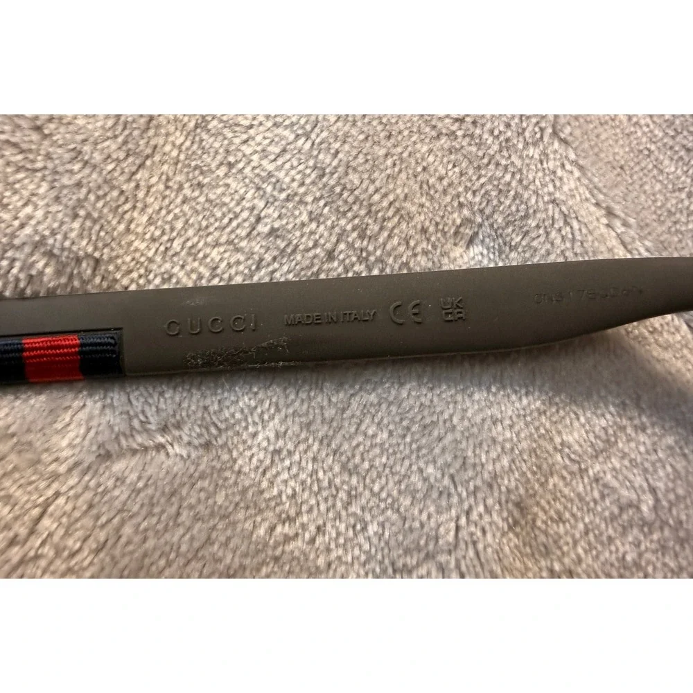 Gucci Tortoise Square Sunglasses Matte Arms Web Stripe‎ Logo Italy Unisex